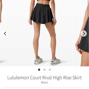 Lululemon Court Rival High Rise Skort Black Size 4
